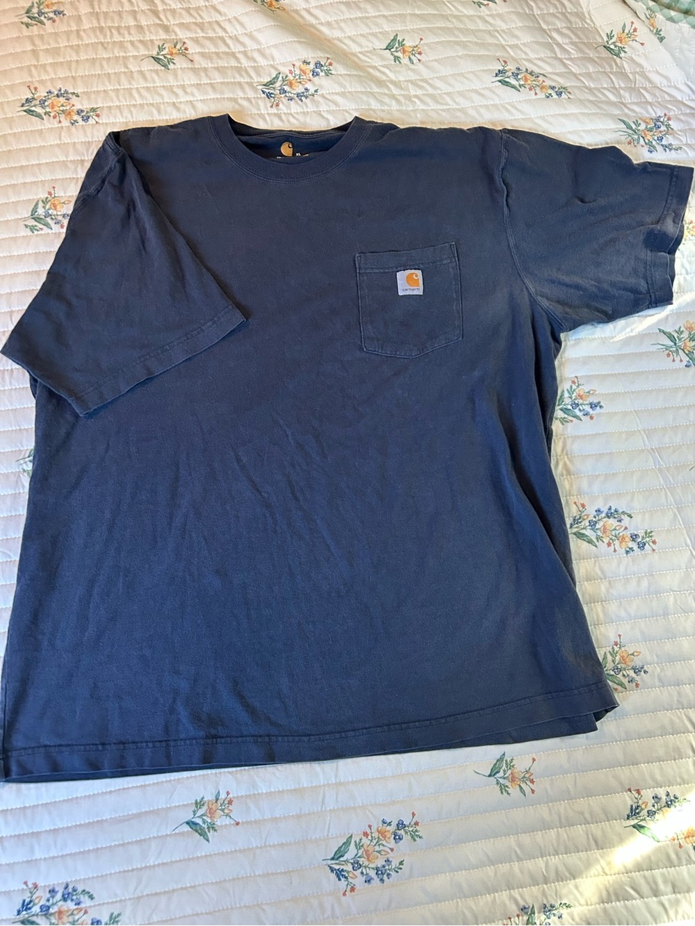 Carhartt dark Navy Short-Sleeve Pocket Tee with Logo Patch